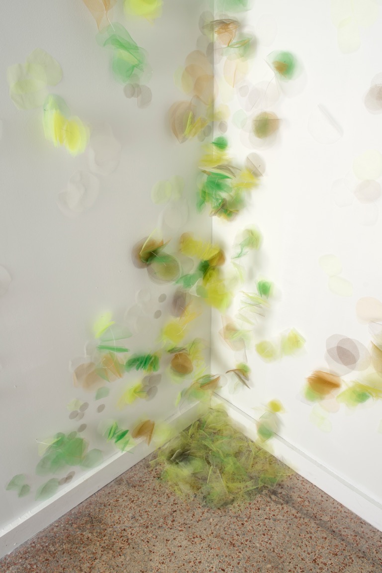 Untitled installation tulle fabric and wire dimensions variable 015